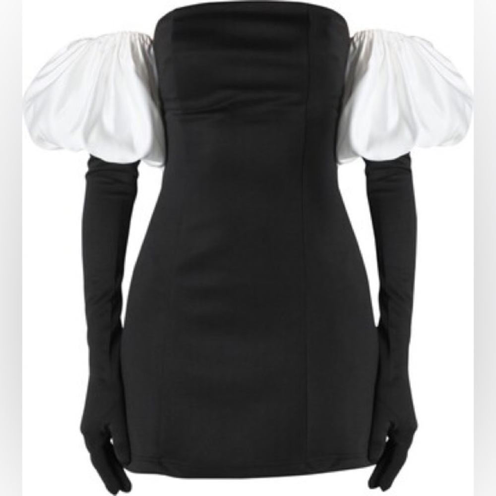 Miscreants Black and White Cupid Puff Dress size 8